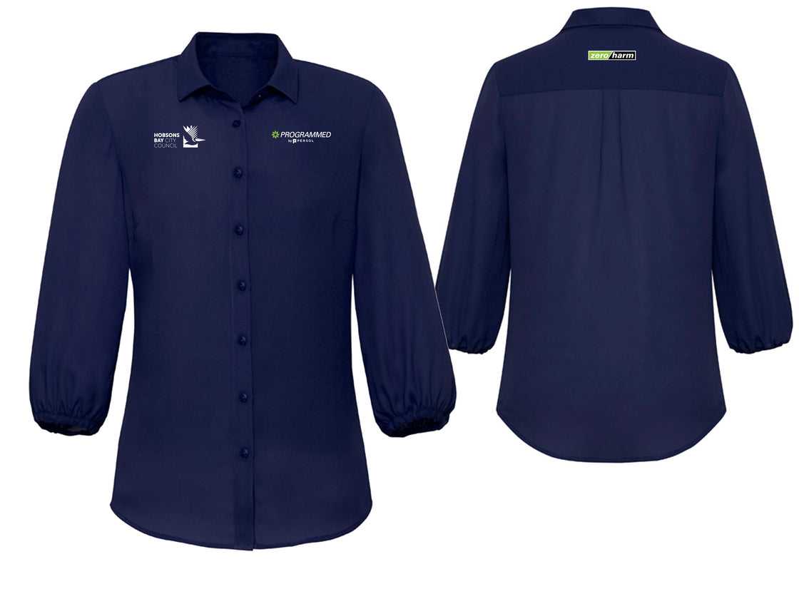 WOMENS LUCY 3/4 SLEEVE BLOUSE - NAVY