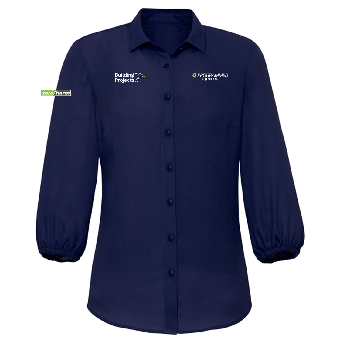 WOMENS LUCY 3/4 SLEEVE BLOUSE - NAVY