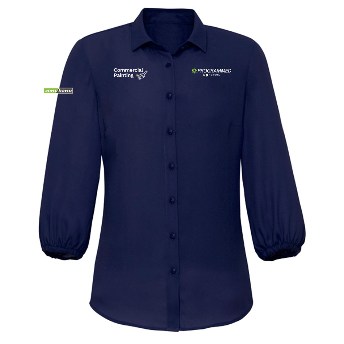WOMENS LUCY 3/4 SLEEVE BLOUSE - NAVY