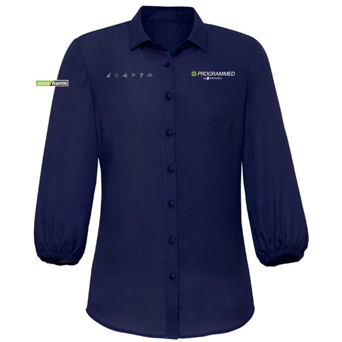 WOMENS LUCY 3/4 SLEEVE BLOUSE - NAVY