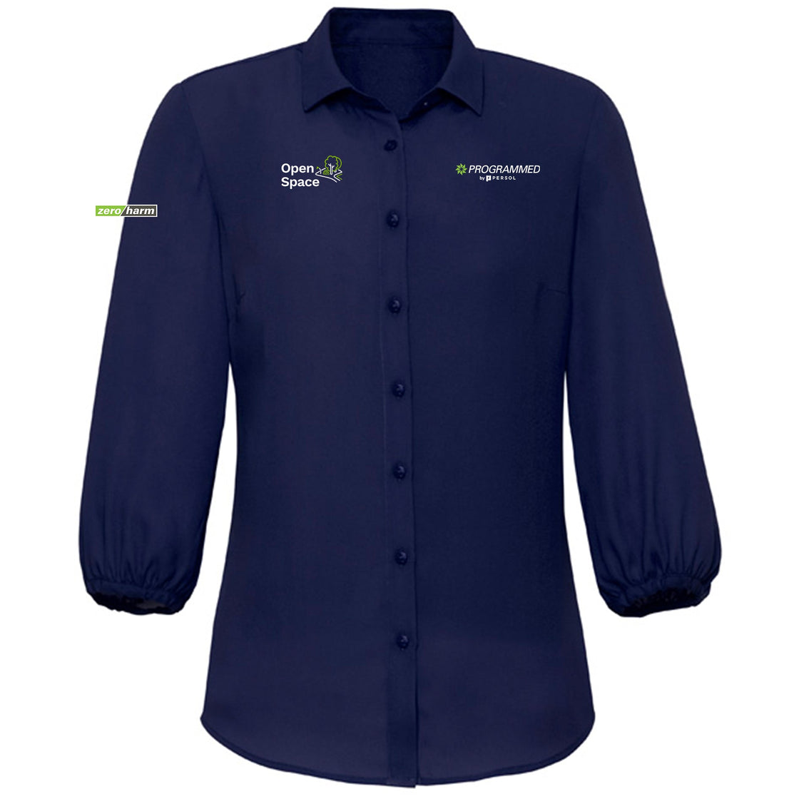 WOMENS LUCY 3/4 SLEEVE BLOUSE - NAVY