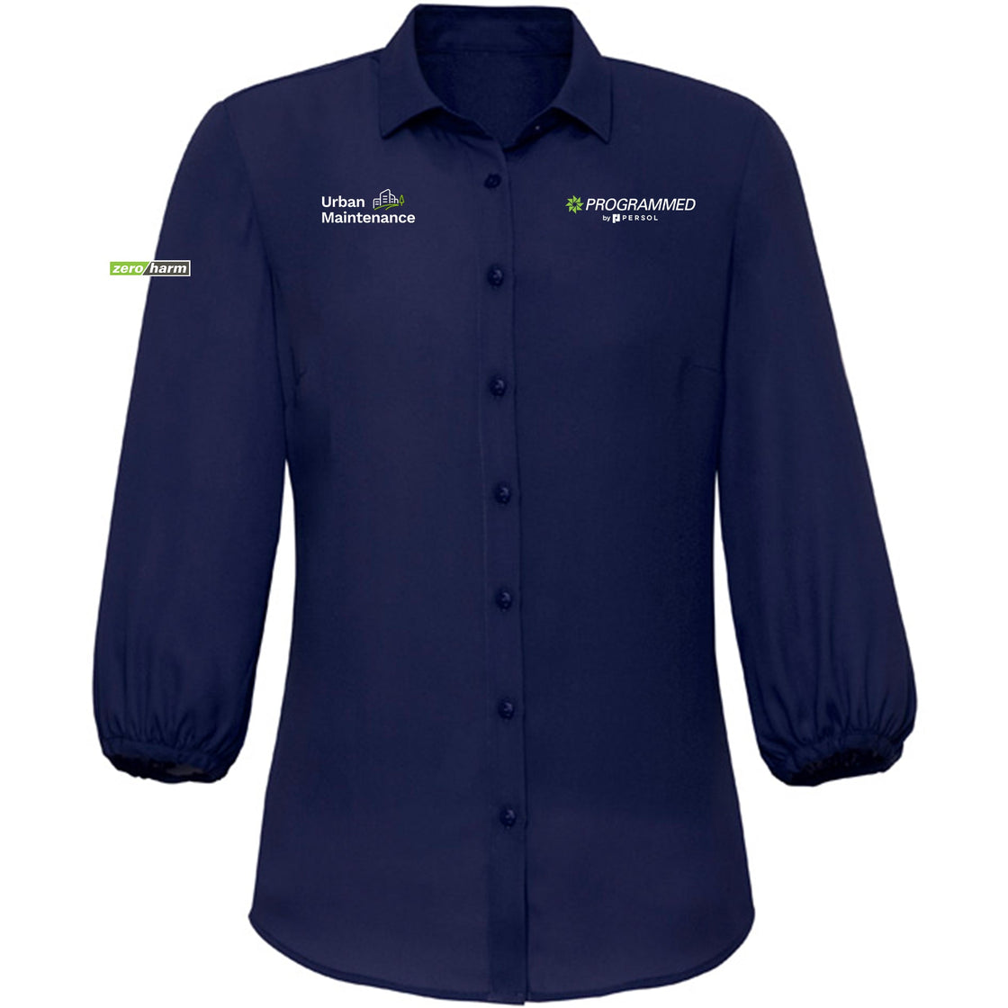 WOMENS LUCY 3/4 SLEEVE BLOUSE - NAVY