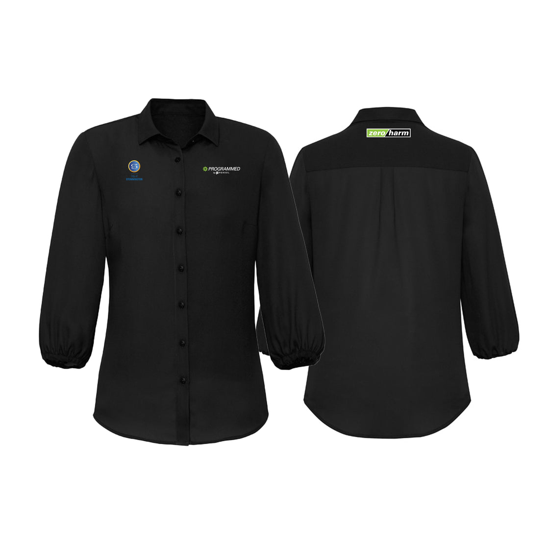WOMENS LUCY 3/4 SLEEVE BLOUSE - BLACK