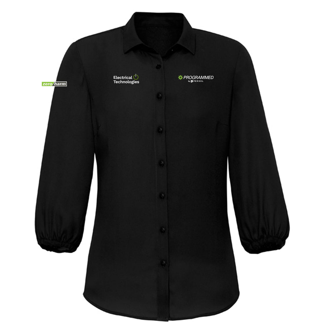 WOMENS LUCY 3/4 SLEEVE BLOUSE - BLACK