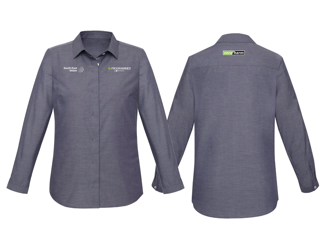 WOMENS CHARLIE LONG SLEEVE SHIRT - NAVY CHAMBRAY