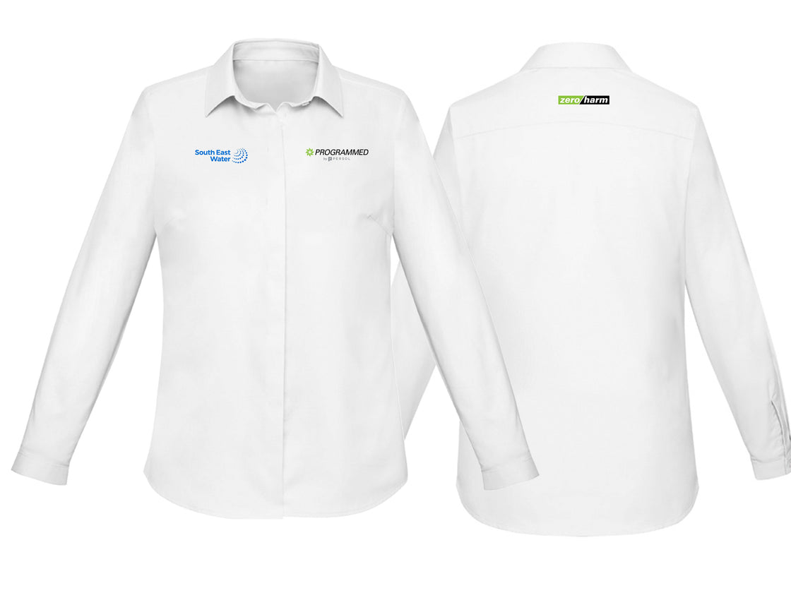 WOMENS CHARLIE LONG SLEEVE SHIRT - WHITE