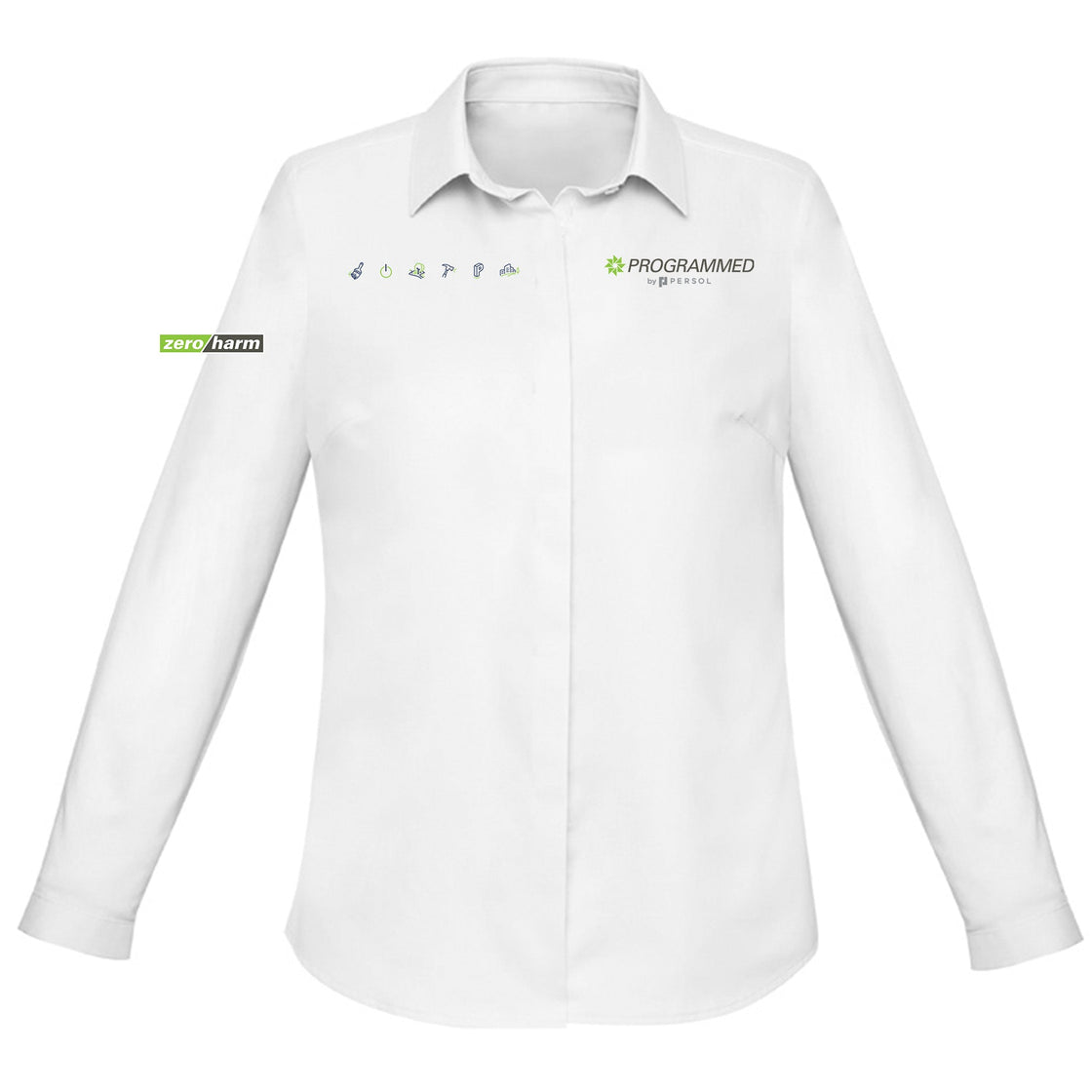 WOMENS CHARLIE LONG SLEEVE SHIRT - WHITE