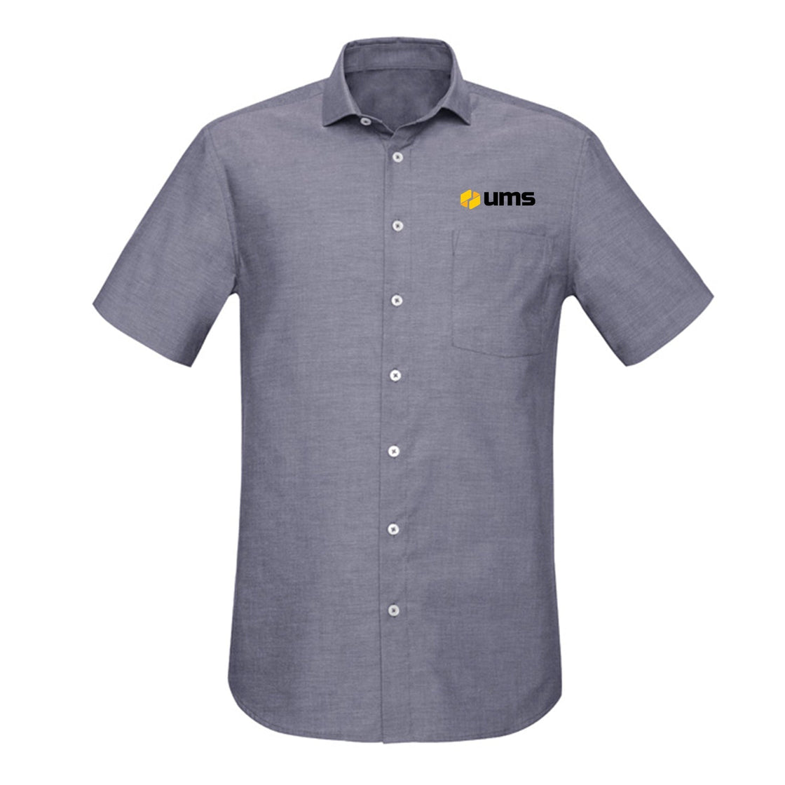 MENS CHARLIE CLASSIC FIT SHORT SLEEVE SHIRT - NAVY CHAMBRAY