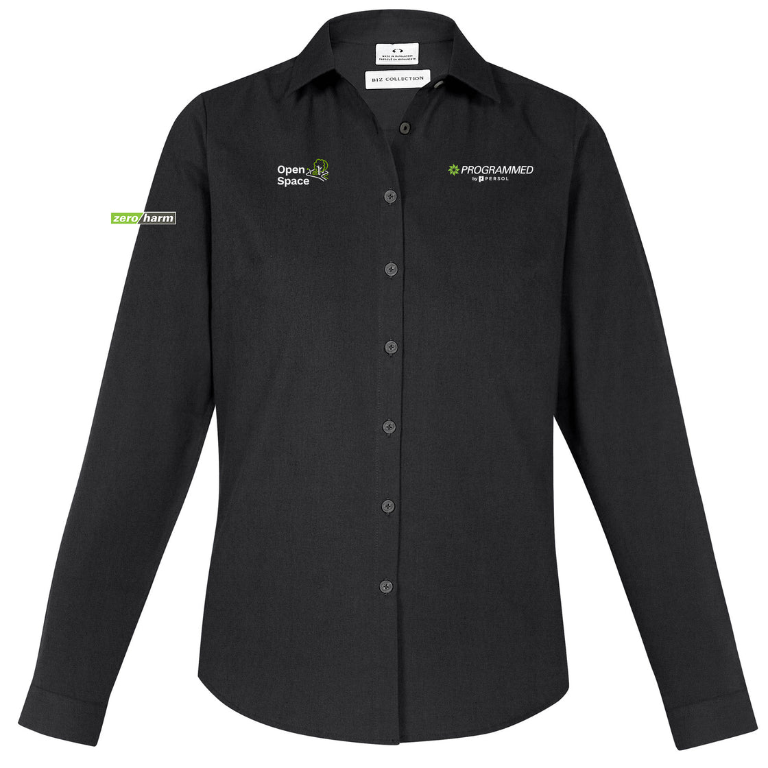 WOMENS MEMPHIS LONG SLEEVE SHIRT - BLACK