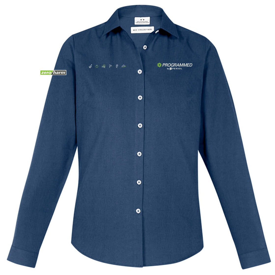 WOMENS MEMPHIS LONG SLEEVE SHIRT - MINERAL BLUE