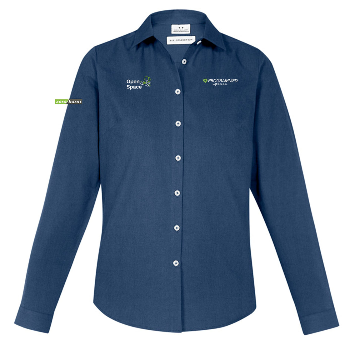WOMENS MEMPHIS LONG SLEEVE SHIRT - MINERAL BLUE