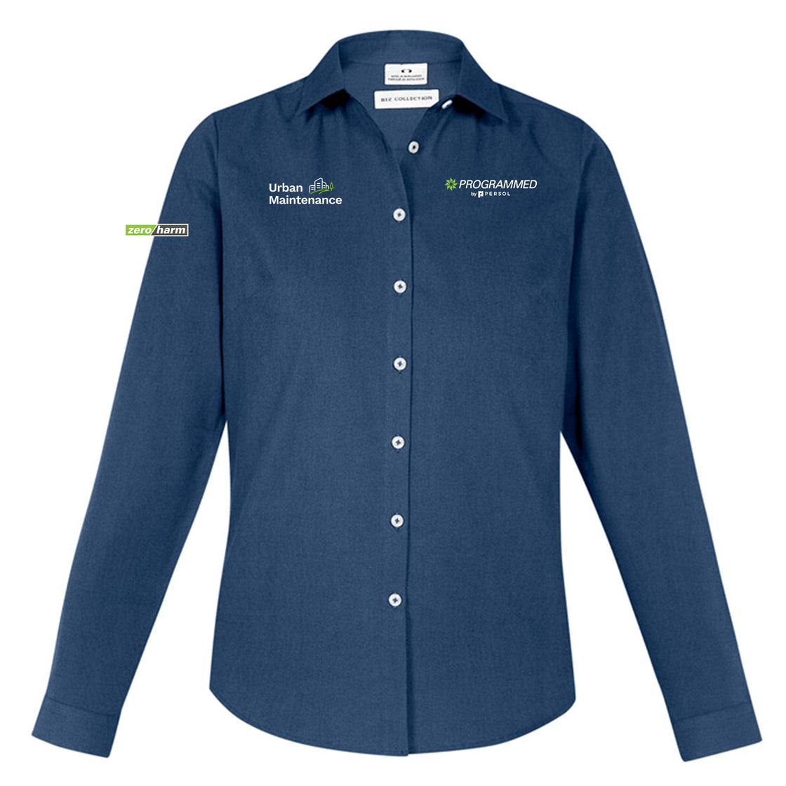 WOMENS MEMPHIS LONG SLEEVE SHIRT - MINERAL BLUE