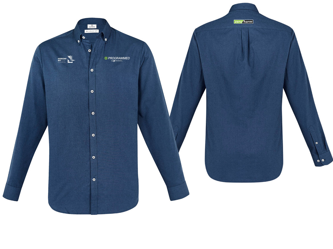 MENS MEMPHIS LONG SLEEVE SHIRT - MINERAL BLUE