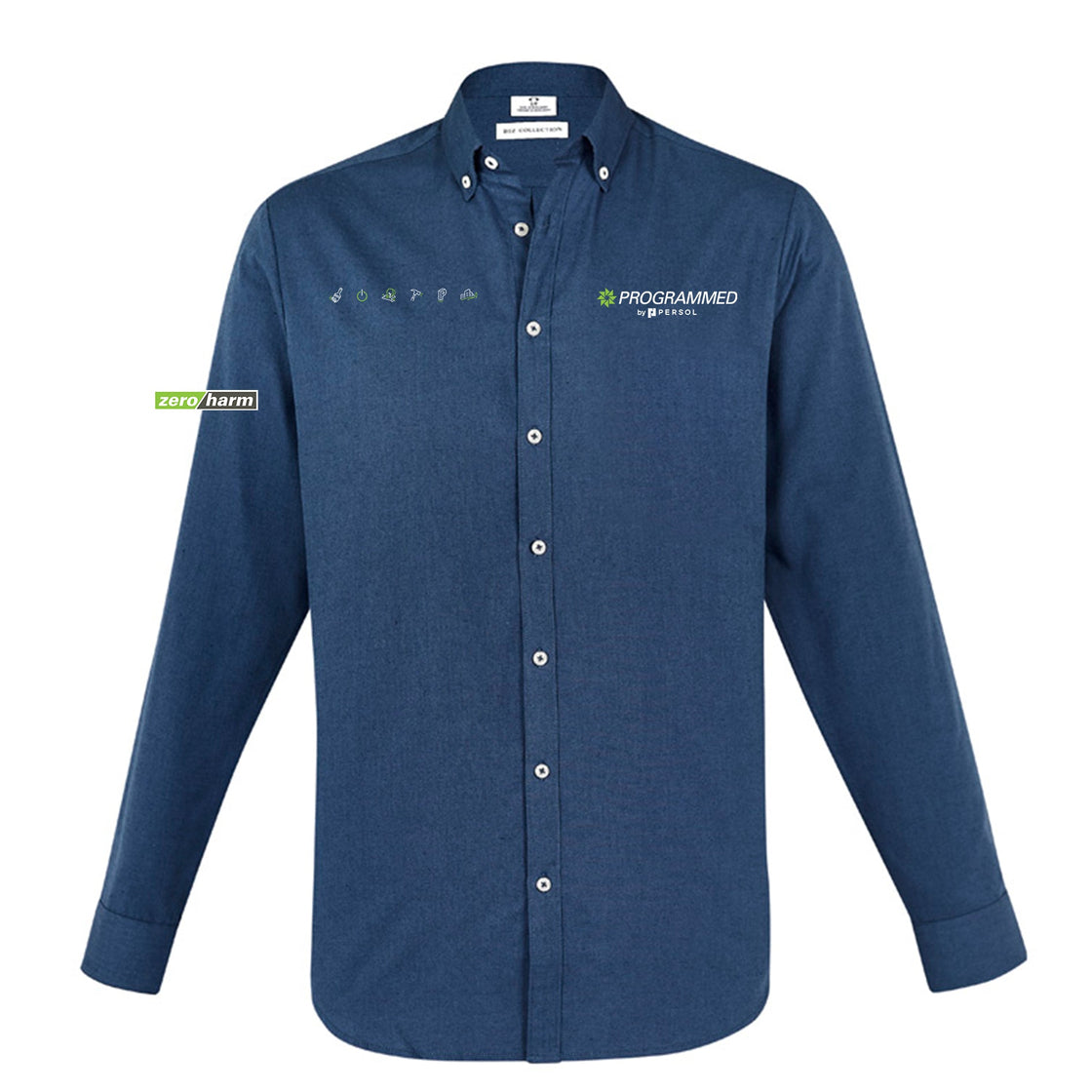 MENS MEMPHIS LONG SLEEVE SHIRT - MINERAL BLUE