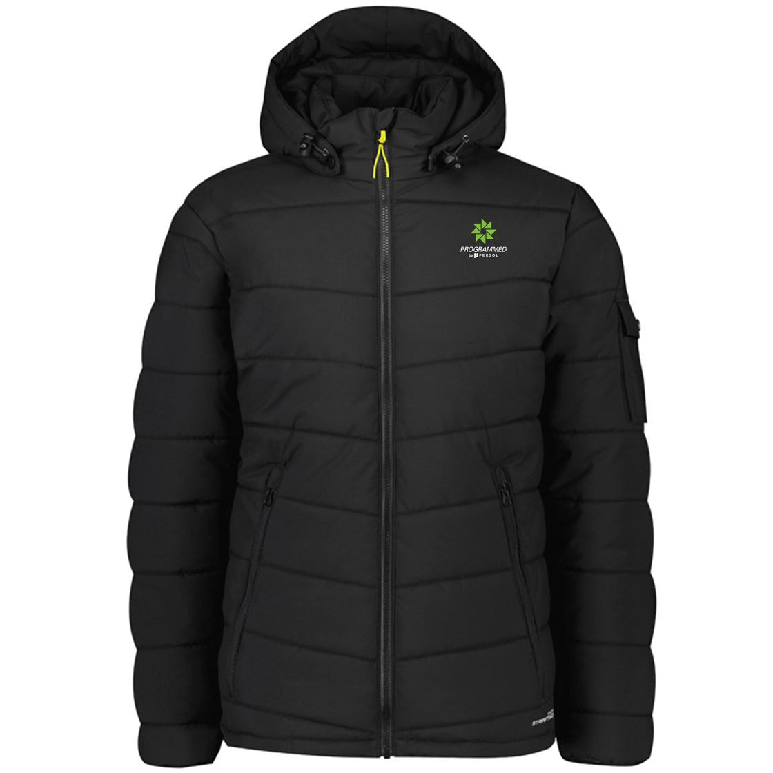 UNISEX STREETWORX HOODED PUFFER JACKET - BLACK