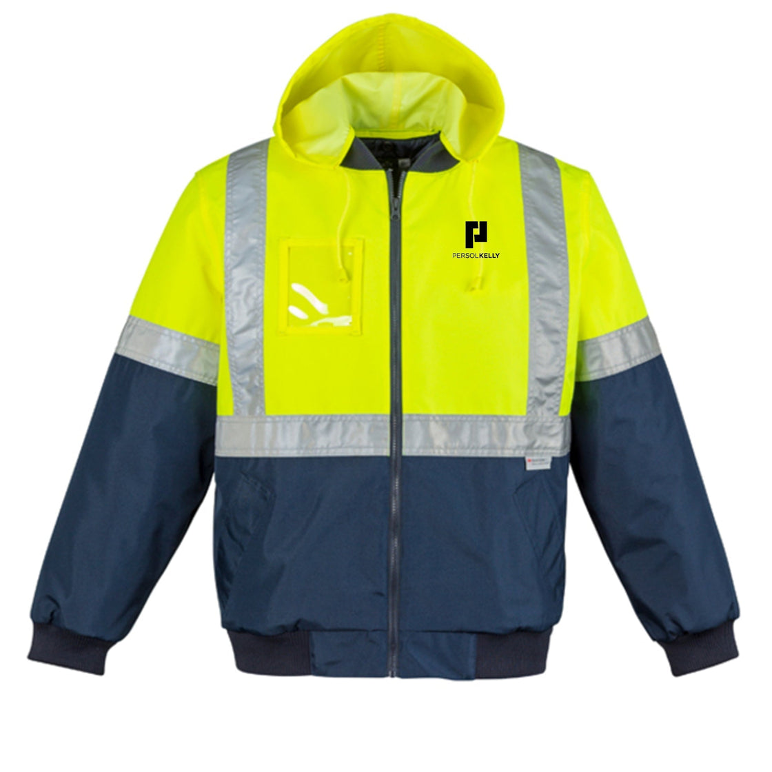 MENS HI VIS QUILTED FLYING JACKET - YELLOW/NAVY