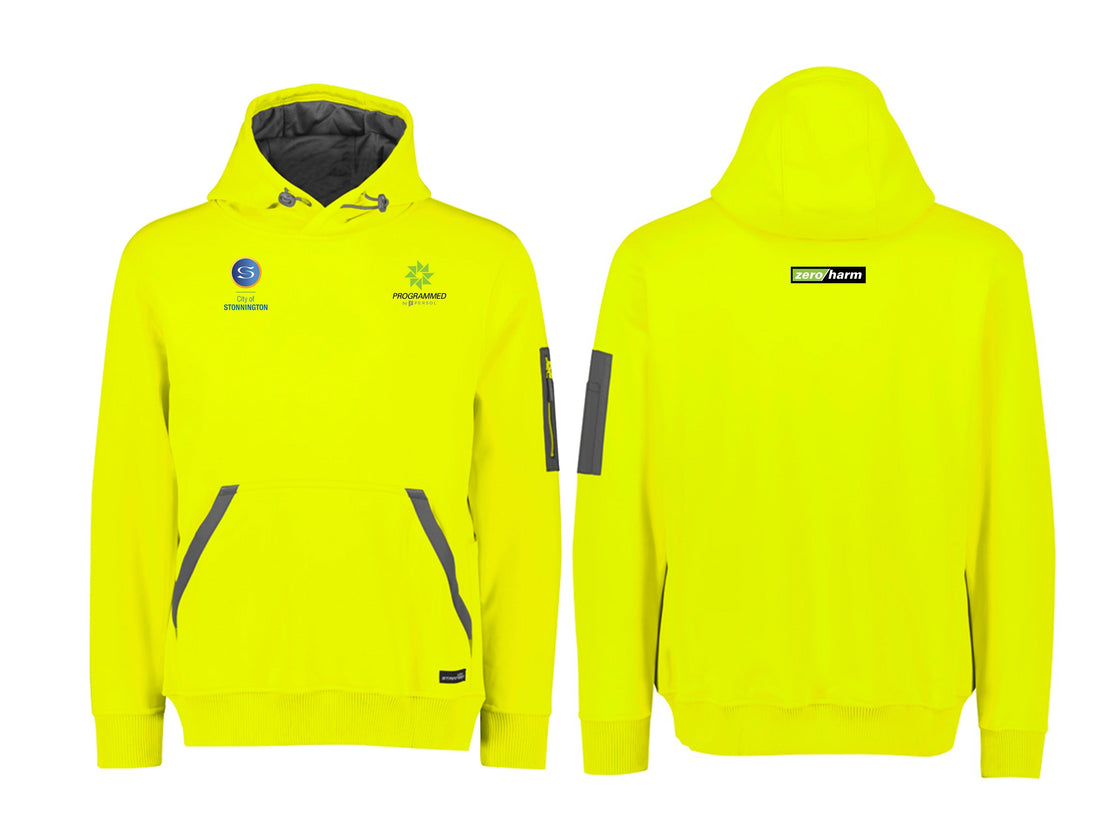 UNISEX WATER RESISTANT HOODIE - YELLOW/DARK GREY