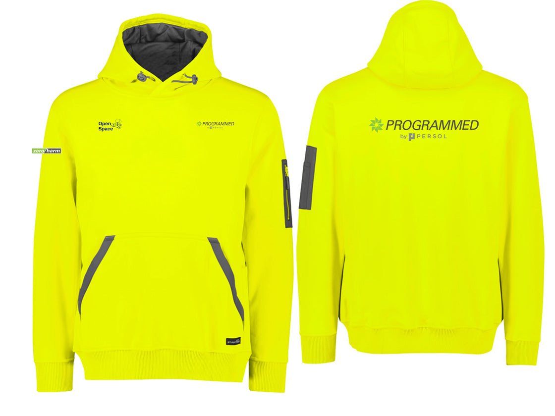 UNISEX WATER RESISTANT HOODIE - YELLOW/DARK GREY