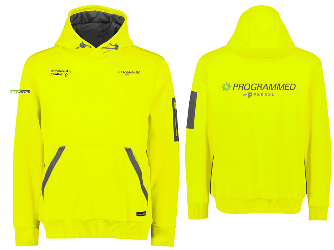 UNISEX WATER RESISTANT HOODIE - YELLOW/DARK GREY