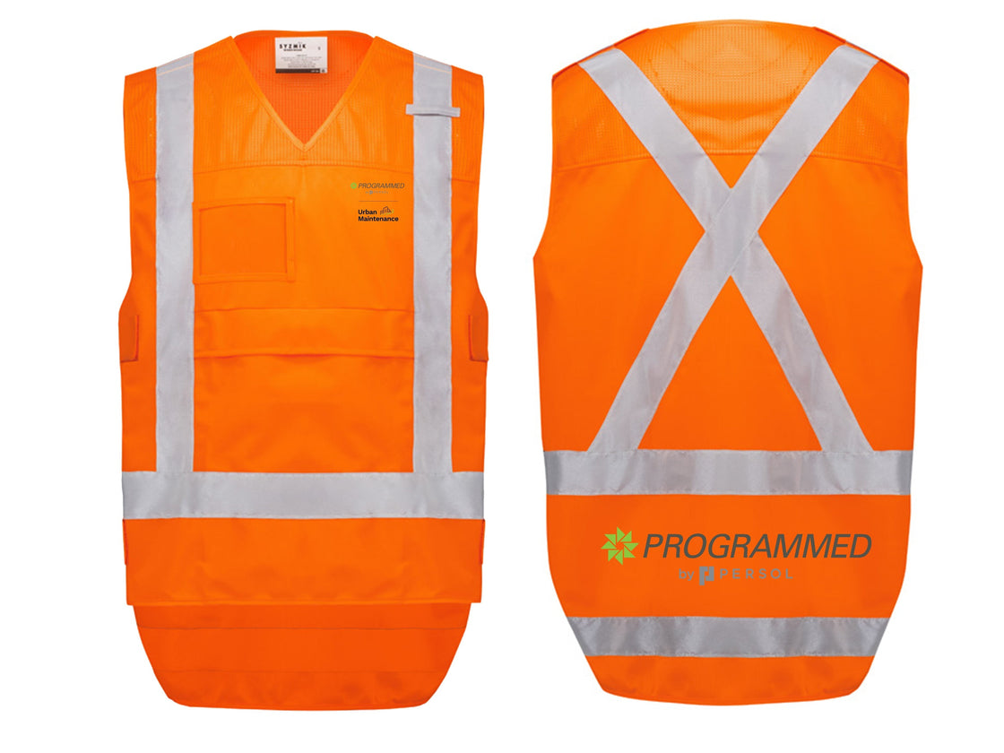 UNISEX HI VIS NSW RAIL VEST - ORANGE