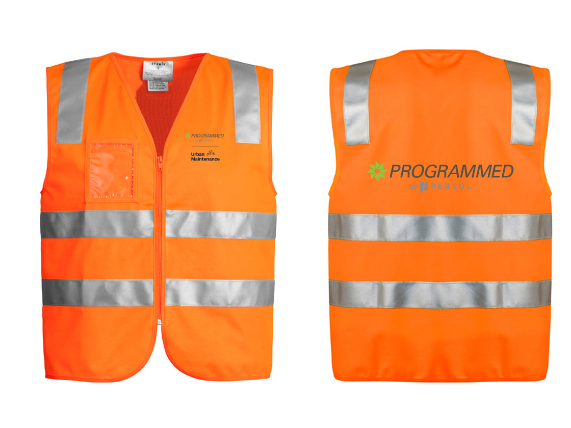 UNISEX HI VIS ZIP VEST - ORANGE