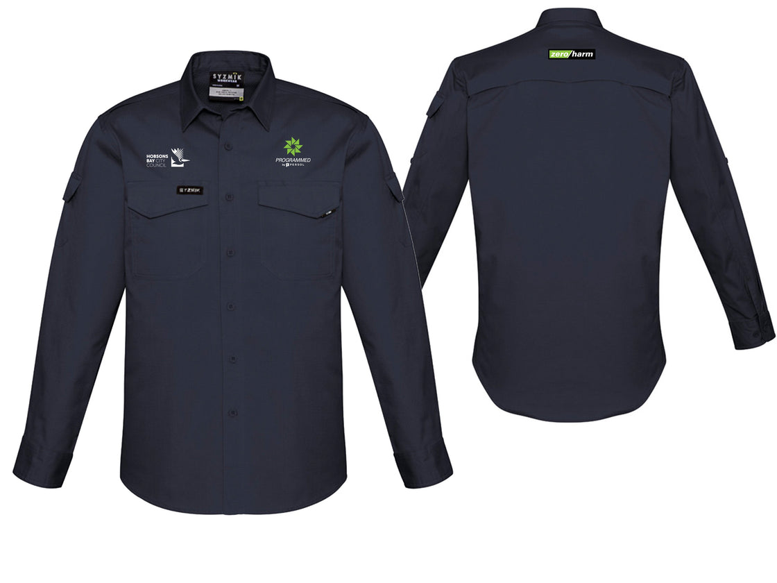 MENS RUGGED COOLING LONG SLEEVE SHIRT - CHARCOAL