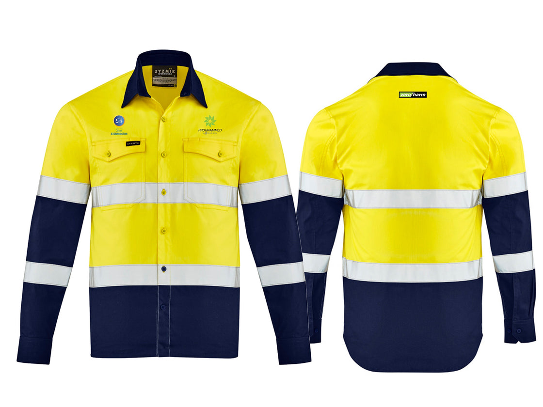 MENS LIGHTWEIGHT BIO MOTION L/S SHIRT - YELLOW/NAVY
